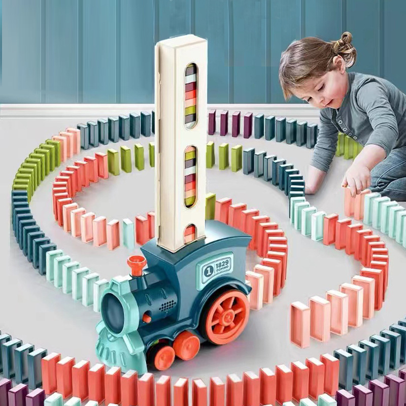 Woodworking Domino - Automatic Laying Domino Train Electric Car