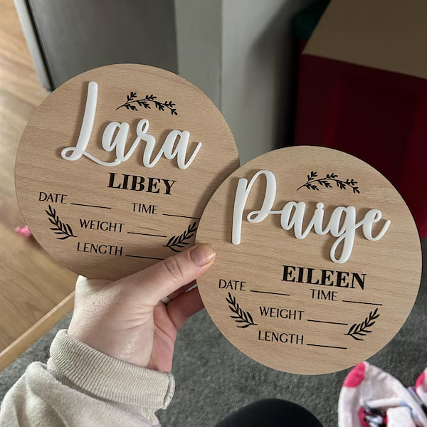 1Pc Custom Baby Announcement S - Woodworking Jobs ulasan dan harga
