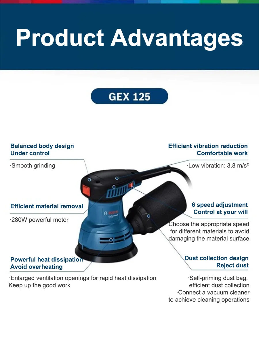Bosch GEX125 280W Multifunctio - Woodworking Machines ulasan dan harga