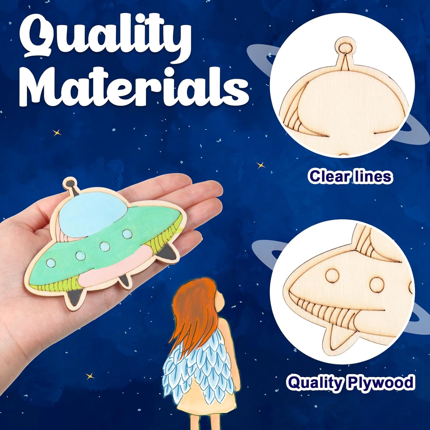 32 Pieces Outer Space Unfinish - Woodworking Diy Projects ulasan dan harga