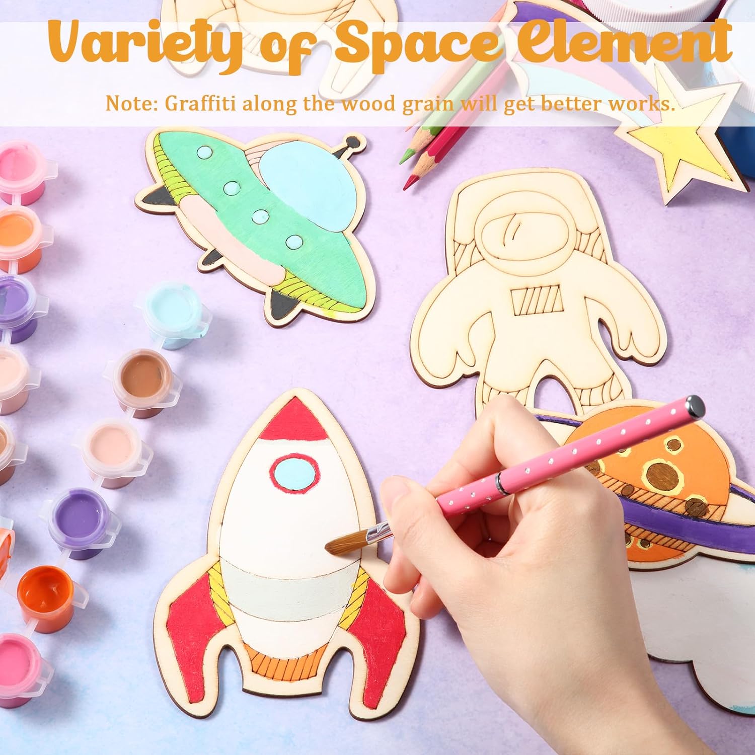 32 Pieces Outer Space Unfinish - Woodworking Diy Projects ulasan dan harga