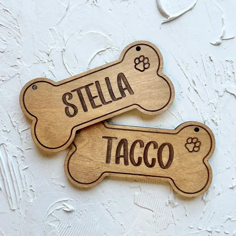 5PCS Custom Wooden Dog Tag - P - Woodworking Jobs ulasan dan harga