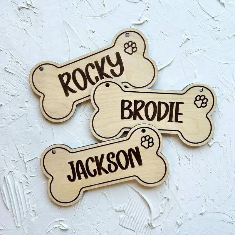 5PCS Custom Wooden Dog Tag - P - Woodworking Jobs ulasan dan harga