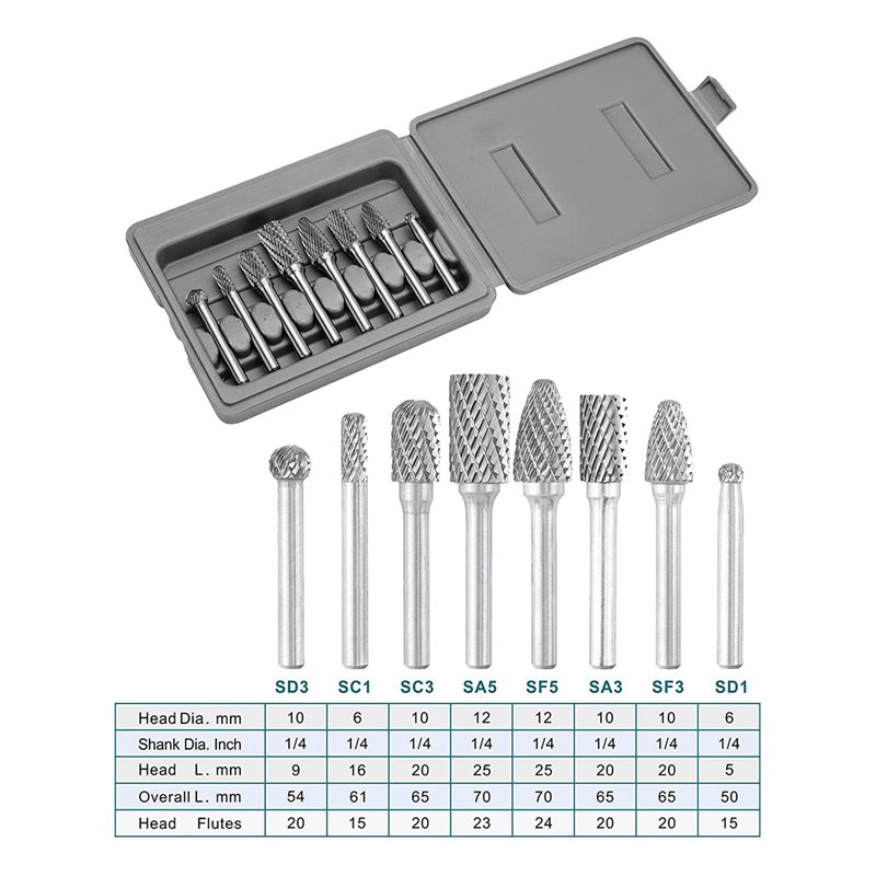 AT43-Carbide Burr Set 1/4 Inch - Woodworking Files And Rasps ulasan dan harga