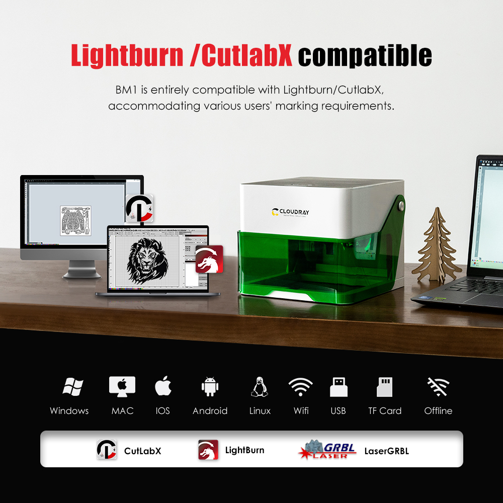 Cloudray 5000mw CNC Mini Laser - Woodworking Logo ulasan dan harga