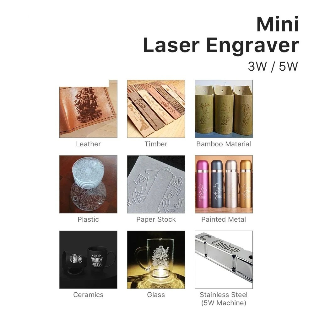 5000mW Mini CNC Laser Engraver - Woodworking Logo ulasan dan harga