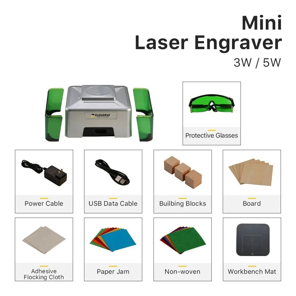 5000mW Mini CNC Laser Engraver - Woodworking Logo ulasan dan harga