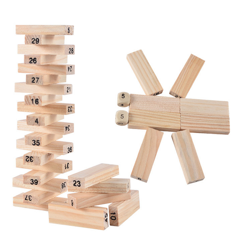 54Pcs Building Blocks Toy Funn - Woodworking Domino ulasan dan harga