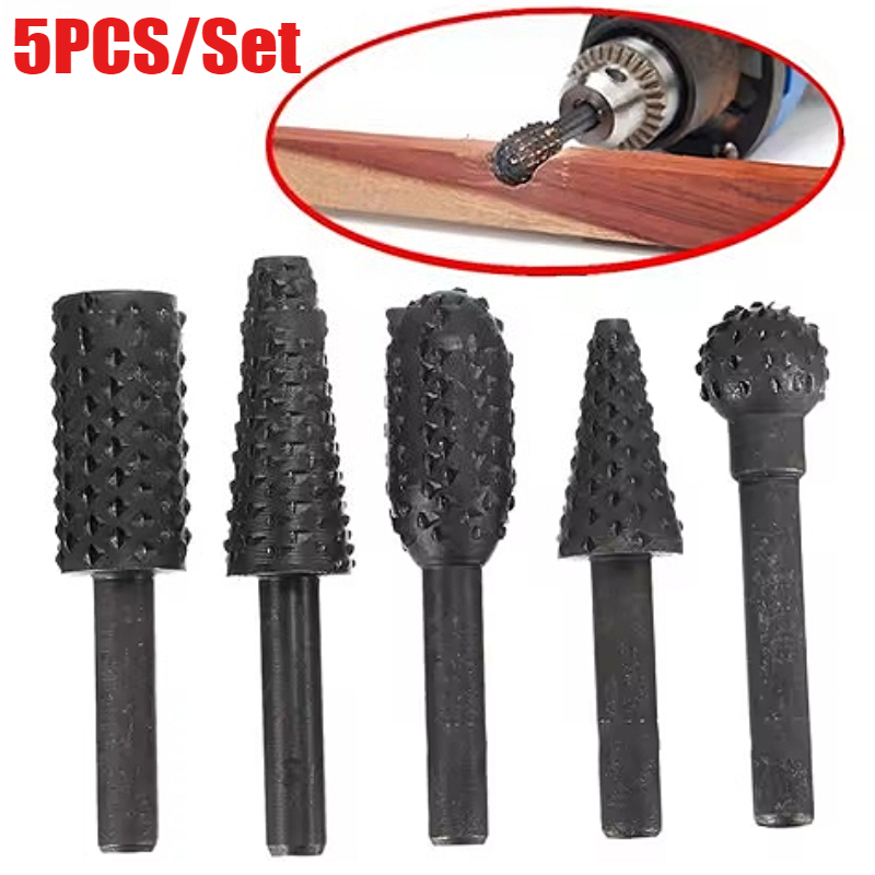 5pcs Rasp File Drill Bits Rasp - Woodworking Files And Rasps ulasan dan harga